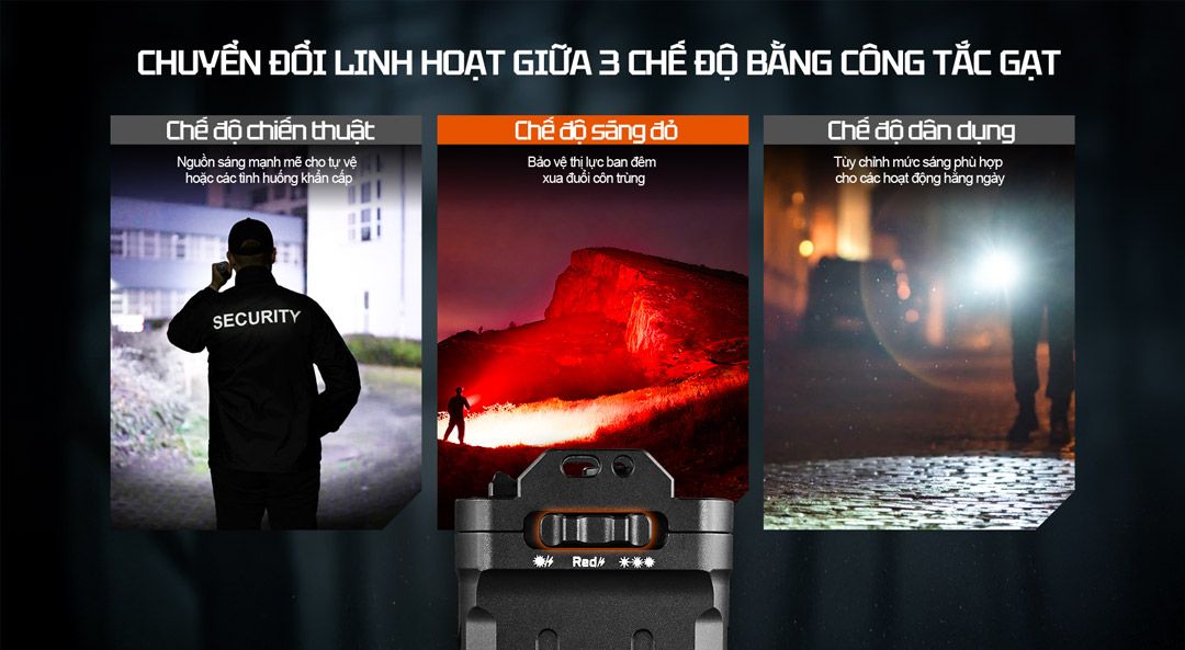 Công tắc gạt nhanh, chuyển đổi chế độ linh hoạt không cần nhiều thao tác