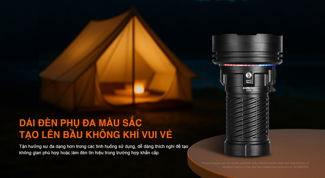 Đèn pin ACEBEAM dải LED RGB, đèn phụ nhiều màu, đèn tín hiệu cắm trại, đèn pin trang trí.