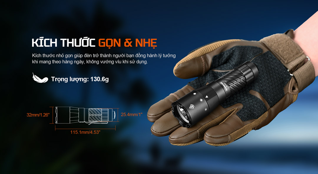 Kích thước 115mm dễ mang theo hàng ngày