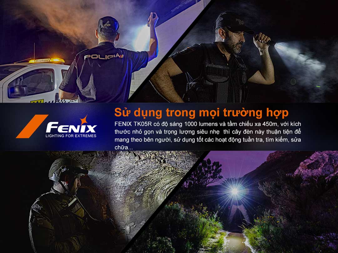Đèn pin FENIX TK05R với độ sáng khoẻ phù hợp với nhiều hoạt động