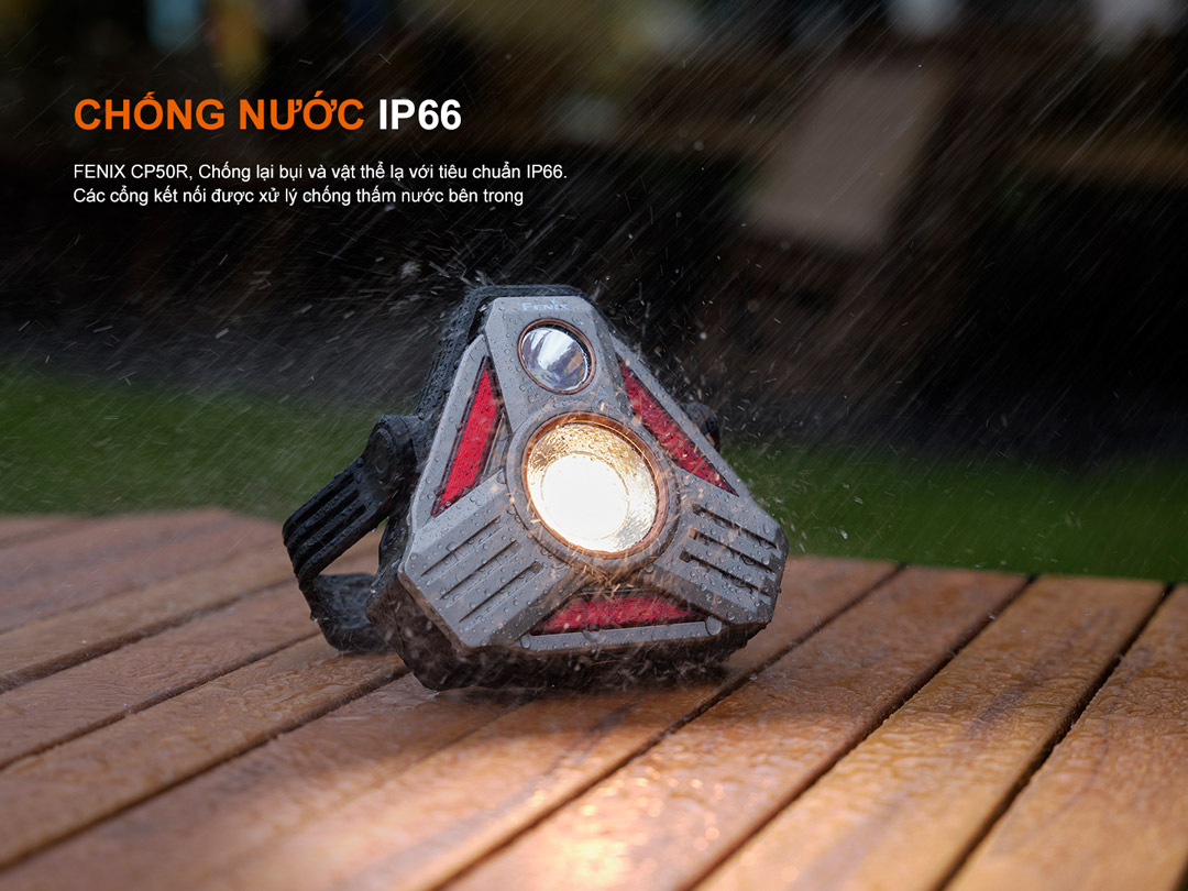 Fenix CP50R chống nước IP66, chống bụi, chịu mưa, đèn pin dã ngoại bền bỉ, hoạt động ngoài trời