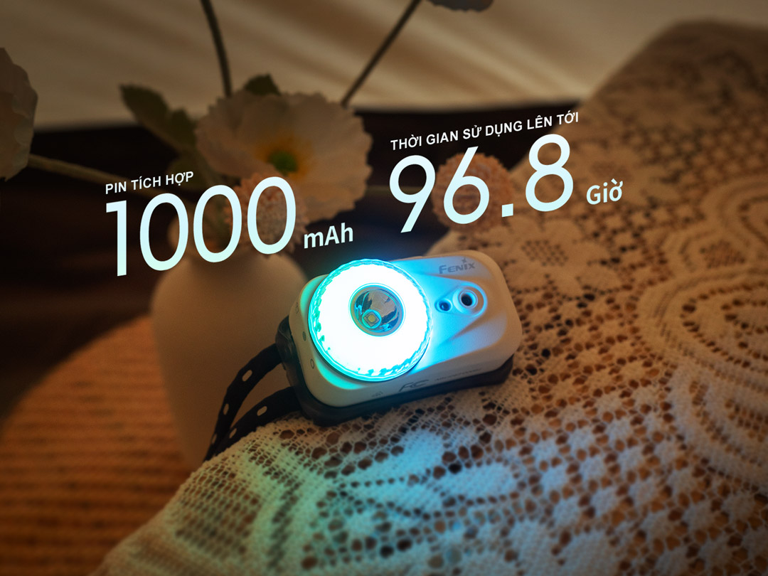 Fenix HL17R pin sạc 1000mAh, thời lượng chiếu sáng 96.8 giờ, đèn đội đầu siêu bền, hiệu suất cao