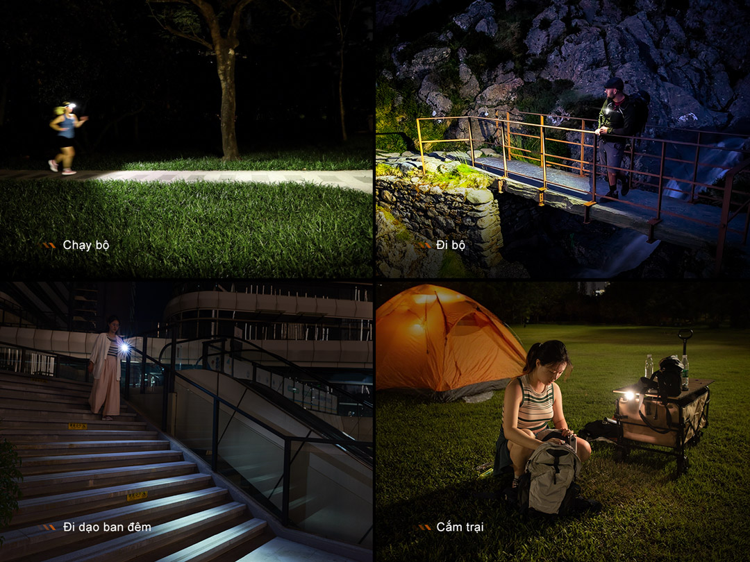 Fenix HL17R dùng cho chạy bộ, đi bộ ban đêm, leo núi, cắm trại, đèn đội đầu đa năng ngoài trời