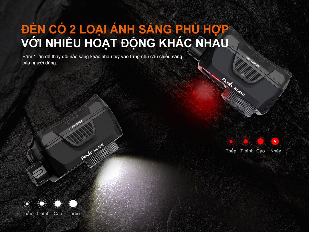 Trang bị ánh sáng trắng và đỏ phù hợp với nhiều hoạt động