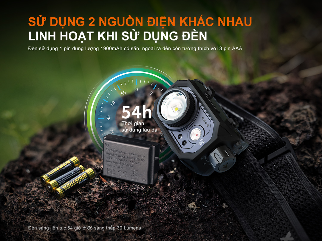 Linh hoạt sử dụng với 2 nguồn pin khác nhau.