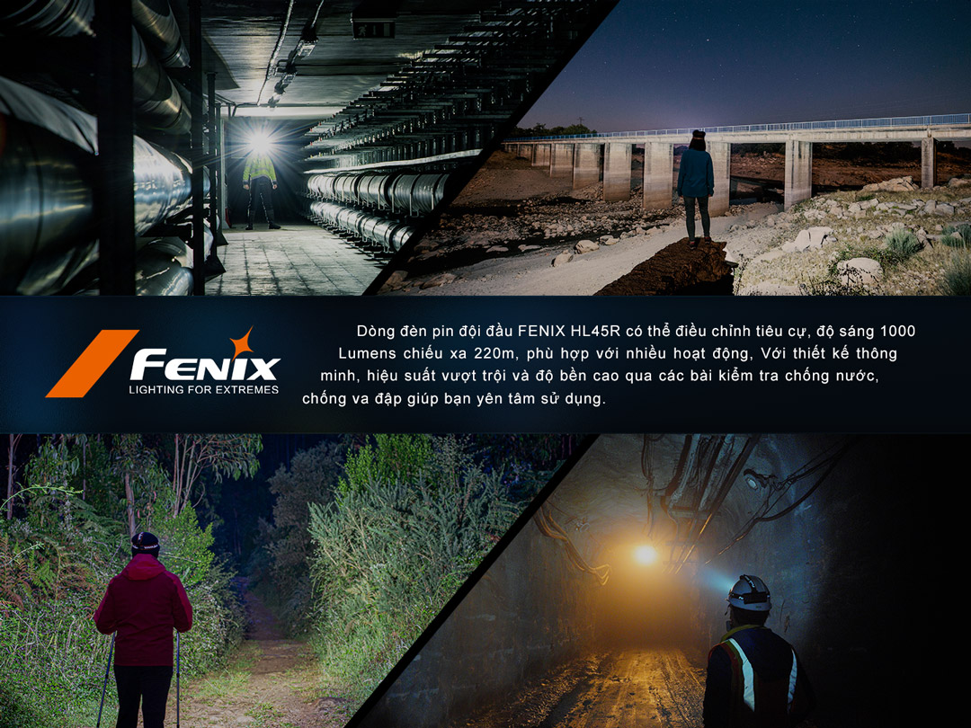 Đèn đội đầu FENIX HL45R sử dụng tốt trong mọi trường hợp
