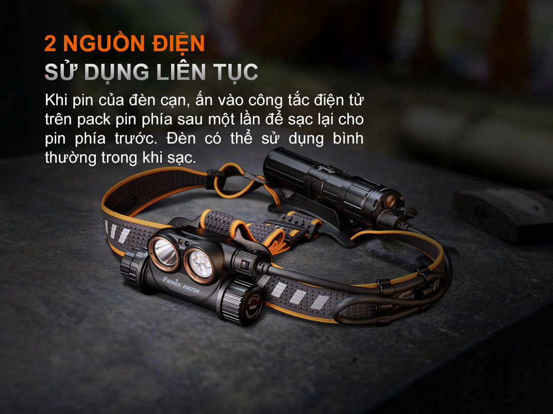 đèn pin sử dung 2 nguồn điện