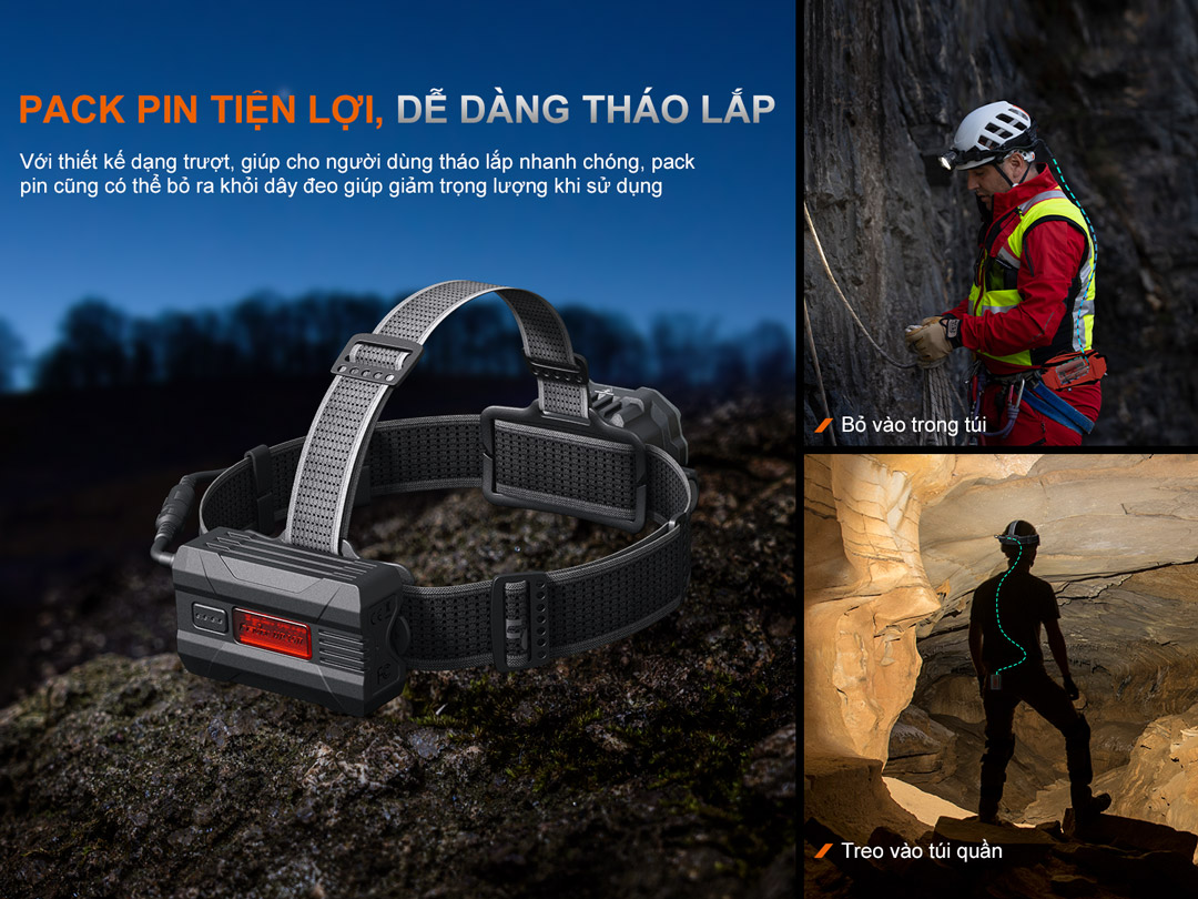 Pack pin tiện lợi, tháo lắp dễ  dàng.