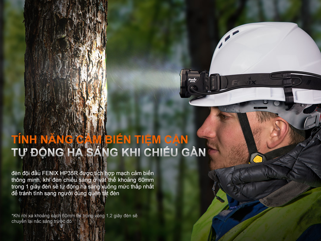 chế năng cảm biến tiệm cận tự động hạ sáng khi cách vật 60mm