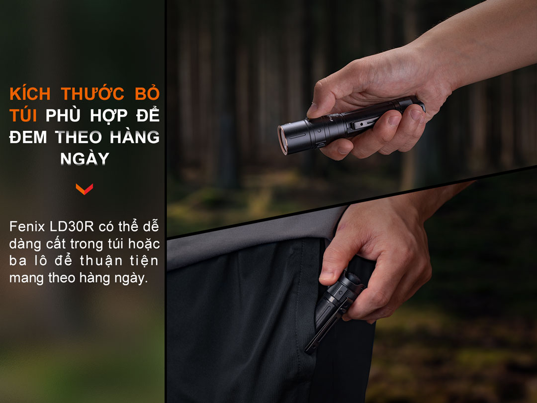 với thiết kế nhỏ gọn, đèn dễ dàng mang theo bên người.