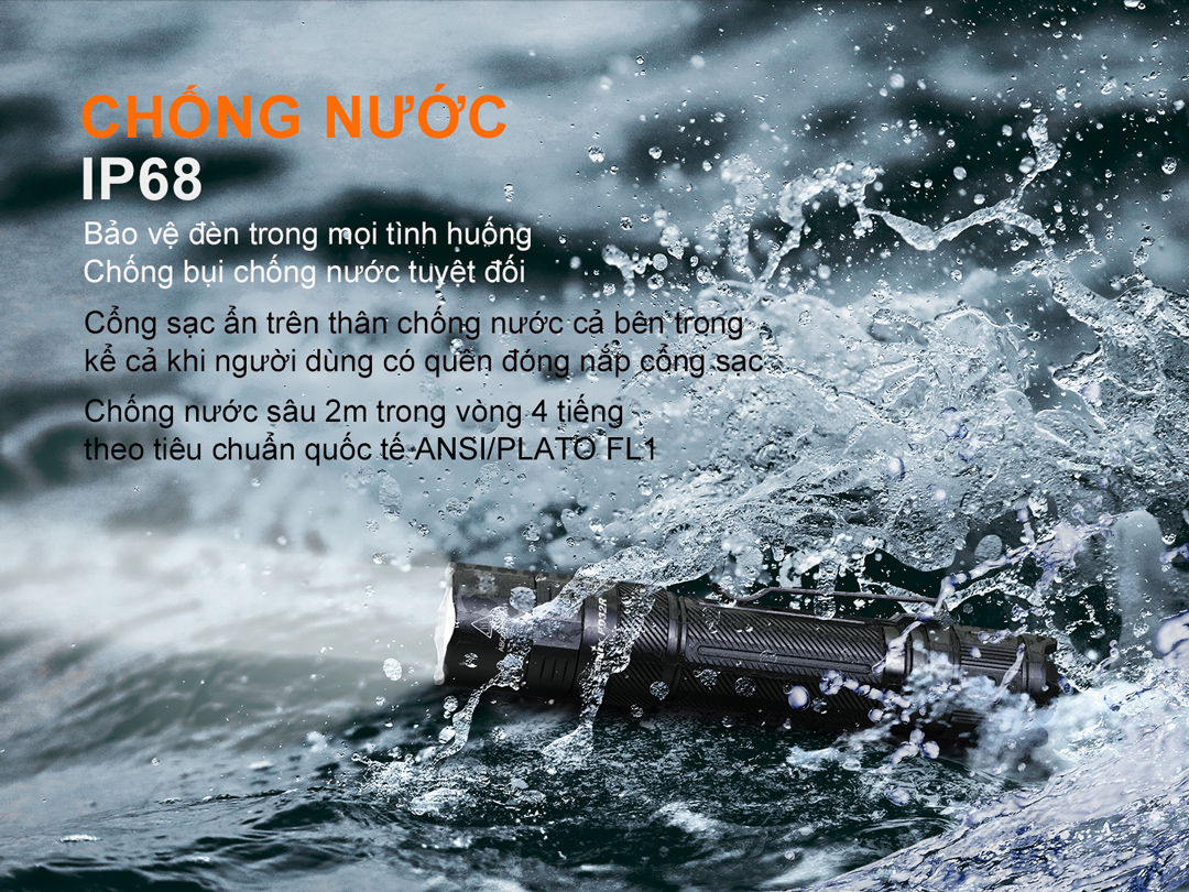 chống nước theo tiêu chuẩn ip68
