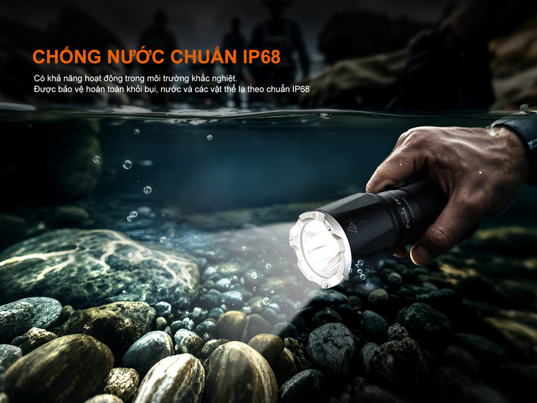 Fenix đạt chuẩn chống nước IP68 – bảo vệ tuyệt đối khỏi bụi, nước và vật thể lạ. Sẵn sàng hoạt động ổn định trong mọi điều kiện thời tiết và môi trường ngập nước.
