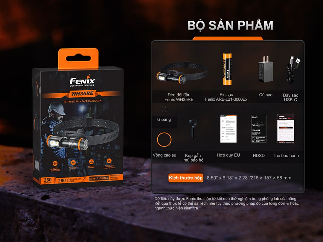 trọn bộ phụ kiện đi kèm giúp người dùng sẵn sàng sử dụng đèn trong môi trường công nghiệp ngay từ đầu.