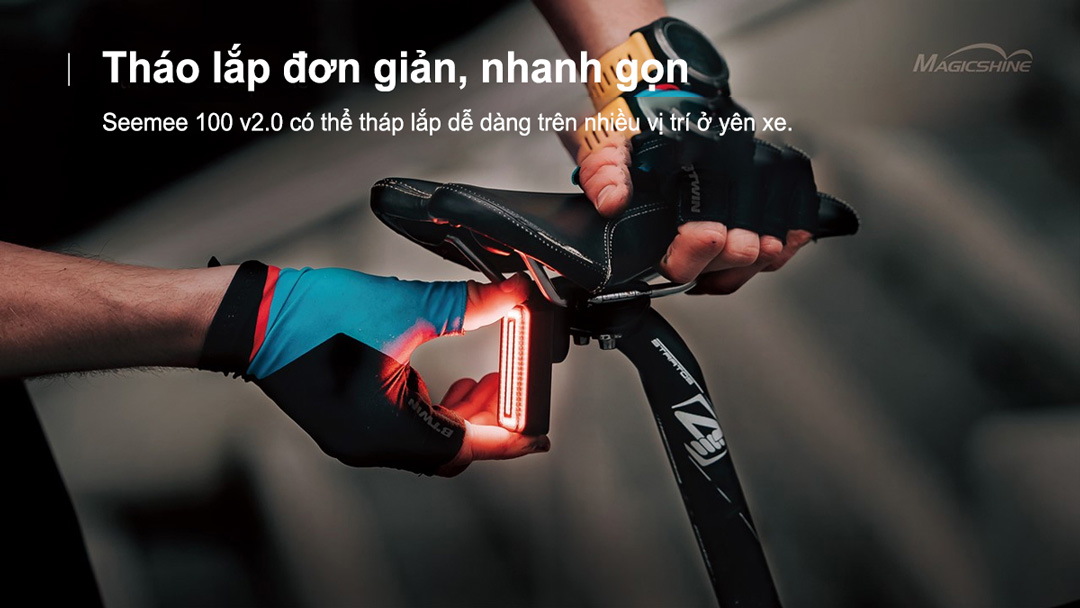 Đèn hậu xe đạp MAGICSHINE SEEMEE 100 V2.0  tháo lắp đơn giản