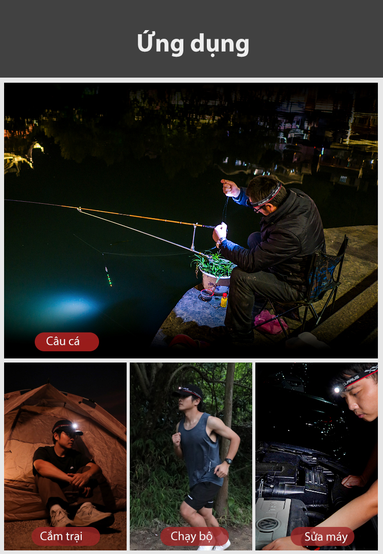 Đèn pin đeo đầu gài mũ siêu nhẹ KLARUS HM3 ứng dụng đa dạng