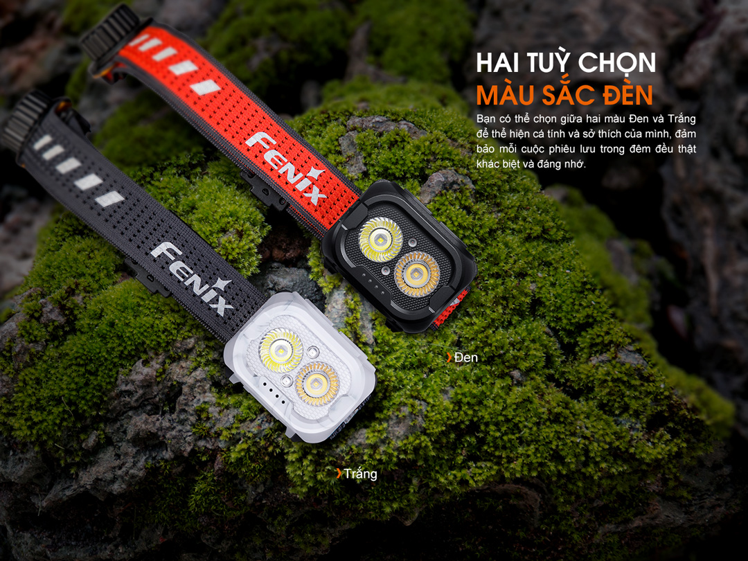 Đèn đội đầu Fenix HL18R-T V2.0 được làm 2 tuỳ chọn màu giúp cho người sử dụng linh hoạt lựa chọn