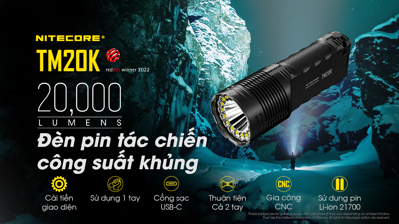 Đèn pin tác chiến siêu khủng NITECORE TM20K