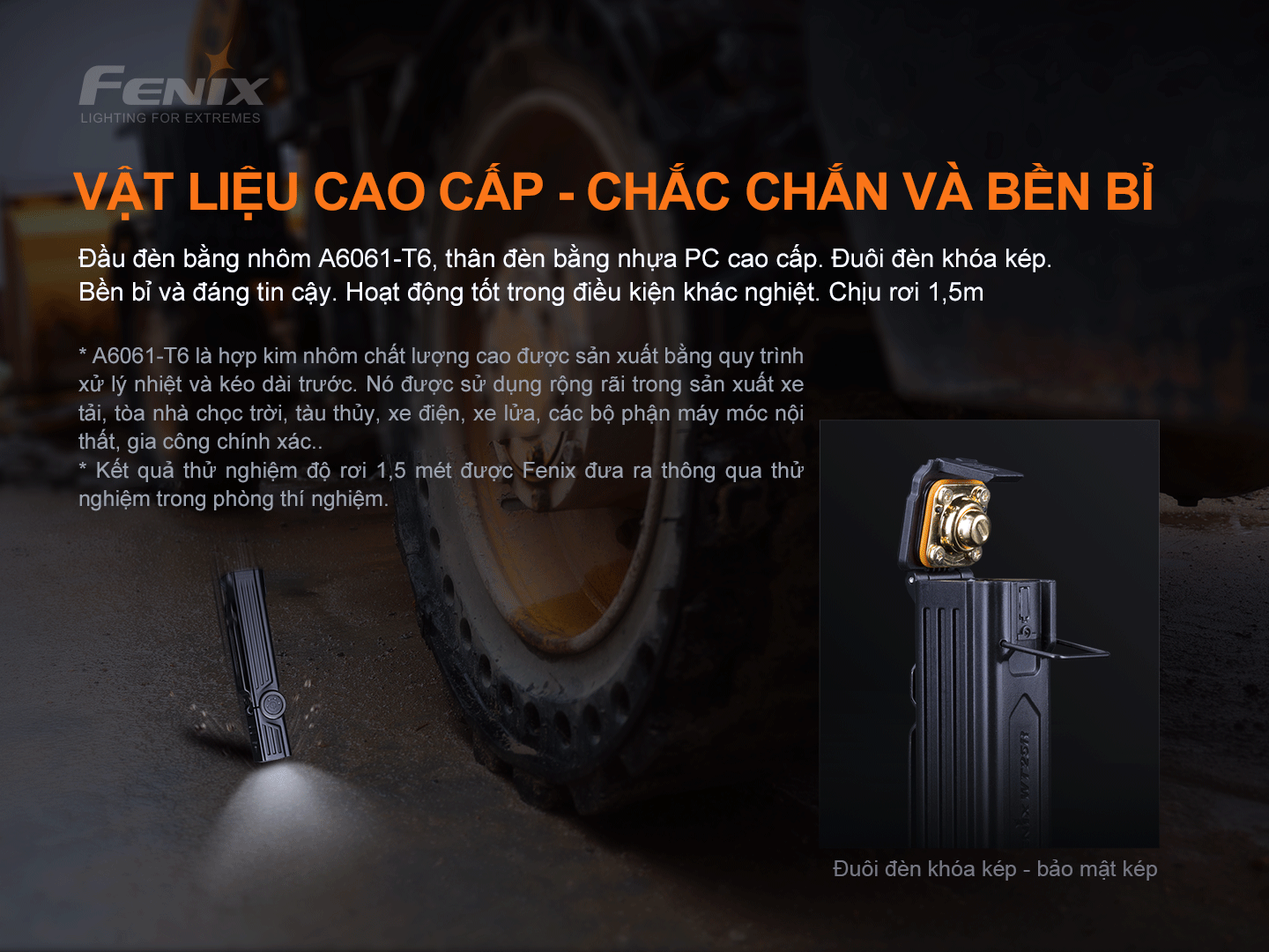 Đèn bền bỉ nhờ sử dụng vật liệu cao cấp