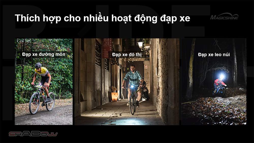 MAGICSHINE RN1200 thích hợp cho nhiều hoạt động đạp xe