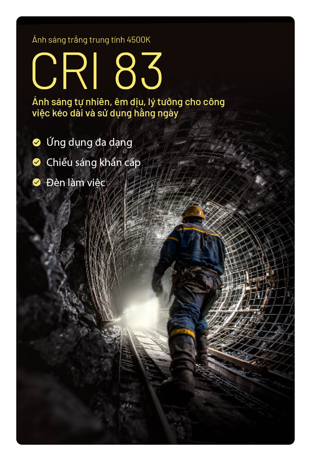 Nitecore EDC09 phát ánh sáng trung tính 4500K CRI 83, phù hợp chiếu sáng khẩn cấp, làm việc dài giờ và sử dụng hàng ngày