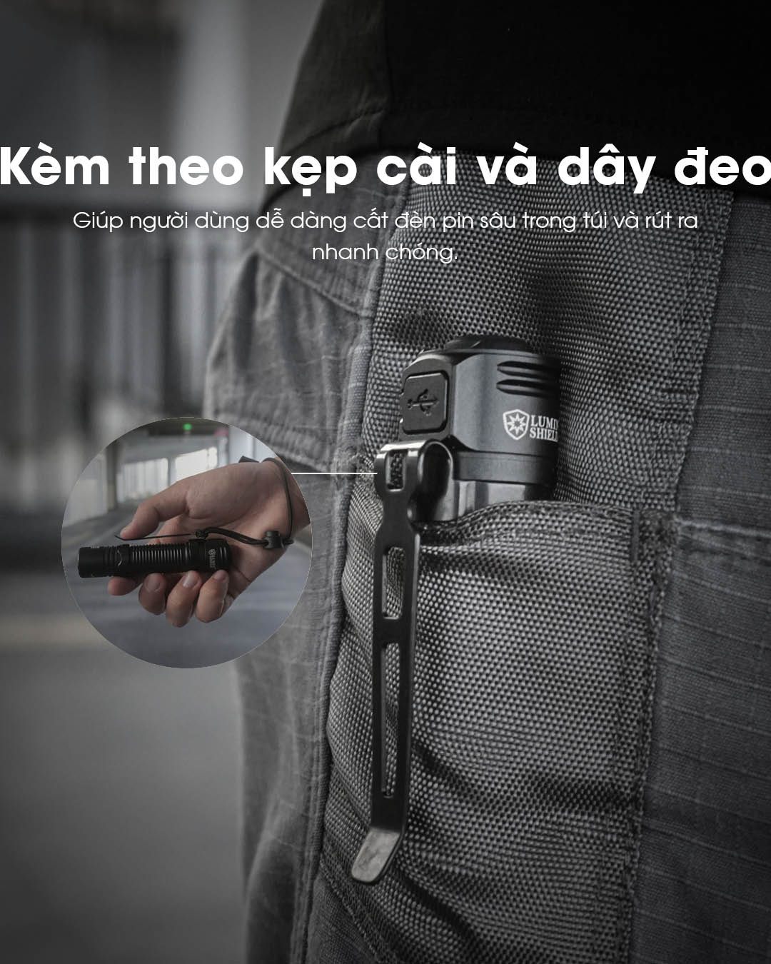 Trang bị kẹp cài có thể trei lên người dễ dàng