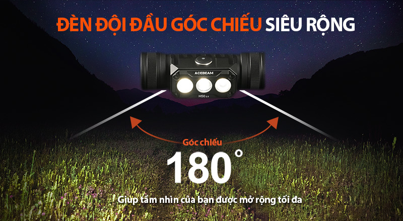 ACEBEAM H50 V2.0 có góc chiếu siêu rộng