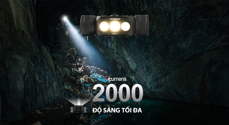 H50 V2.0 có độ sáng 2000 lumen