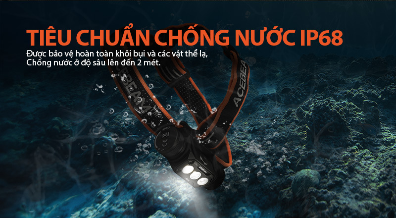 ACEBEAM H50 V2.0 đạt chuẩn chống nước ip68