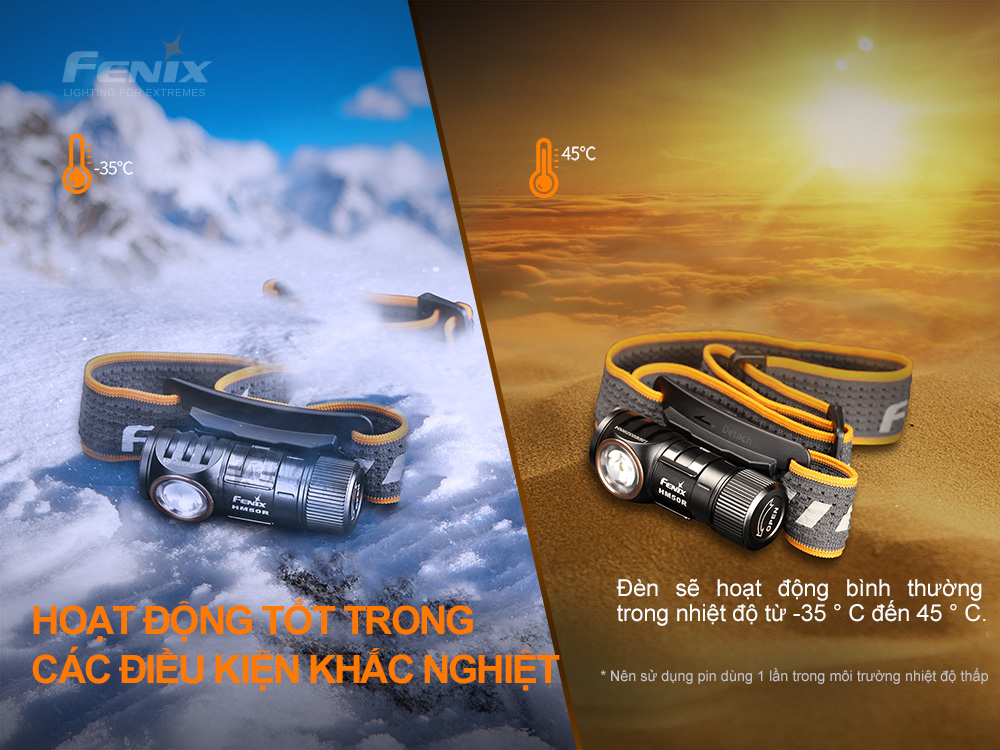 Fenix HM50R V2.0 hoạt động tốt trong môi trường khắc nghiệt