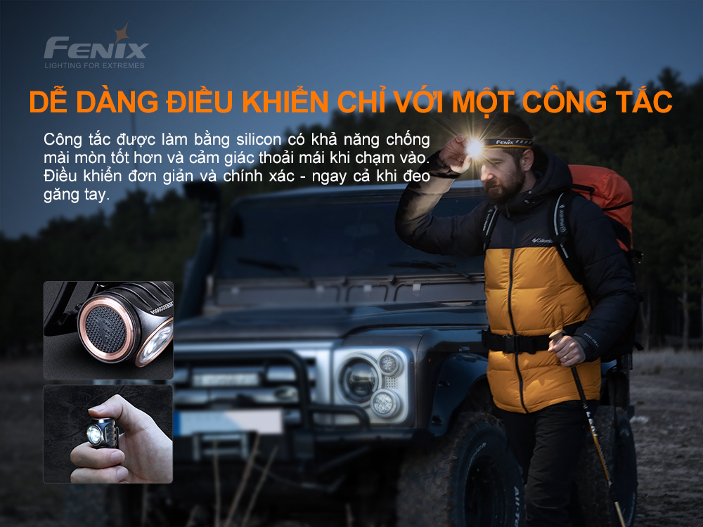 Fenix HM50R V2.0 dễ dàng điều khiển với một công tắc