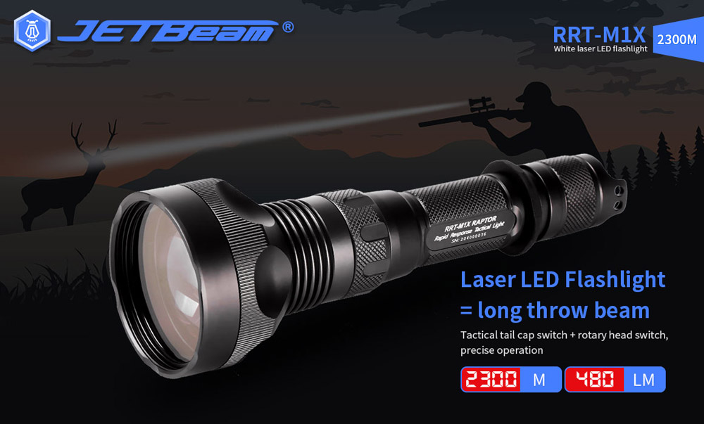 Đèn pin JETBeam RRT-M1X chiếu xa 2300m 480lumne