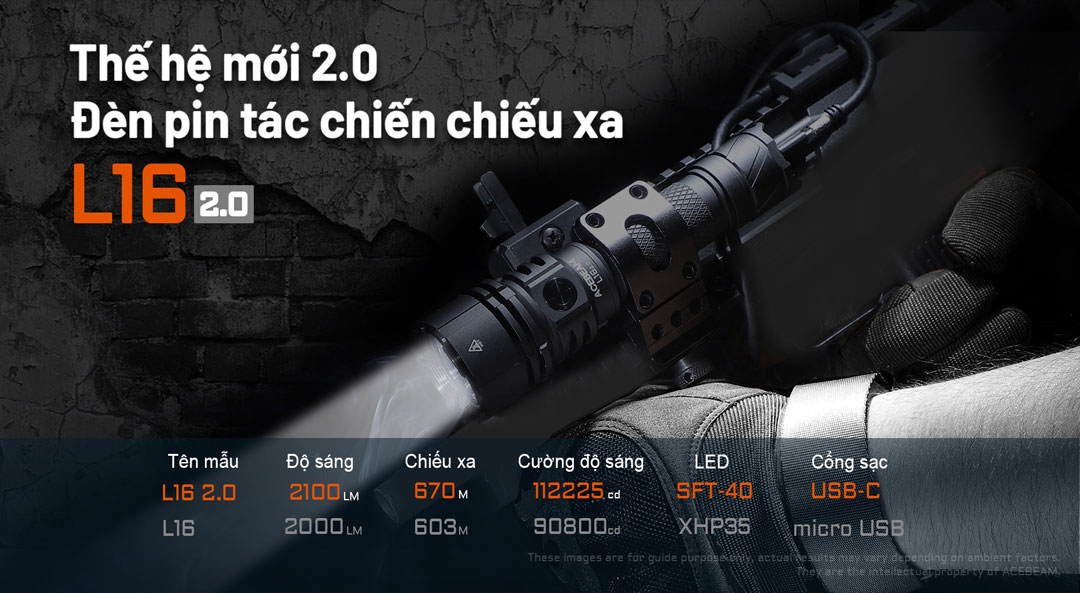 Đèn pin ACEBEAM L16 V2.0 là loại đền pin tác chiến