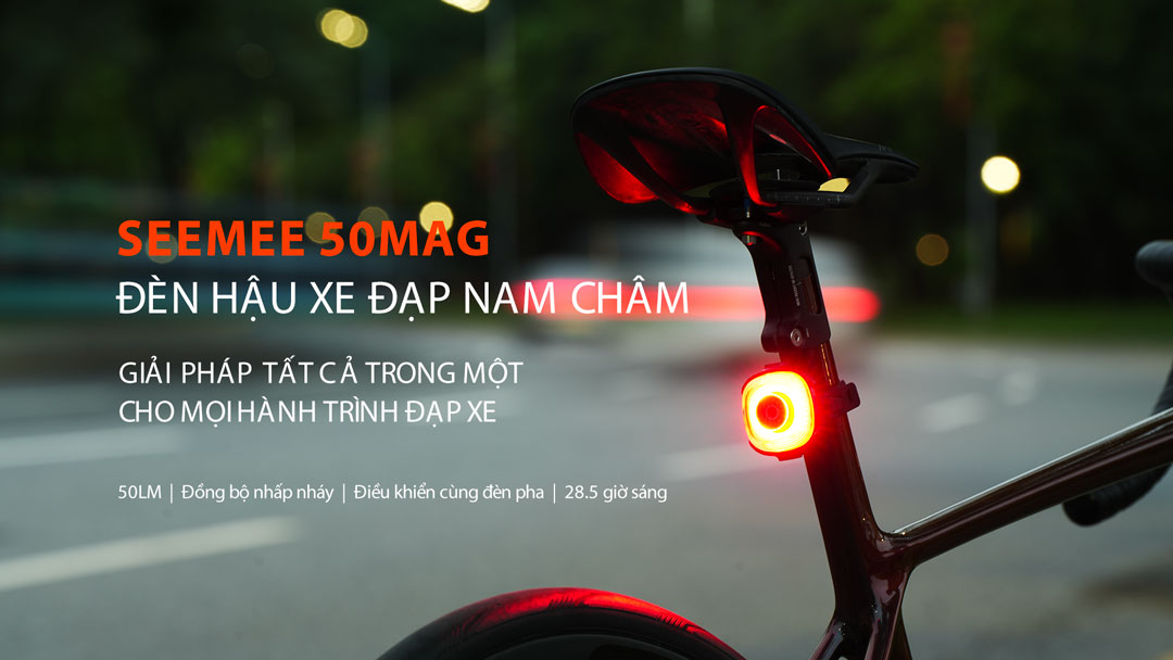Đèn hậu xe đạp thông minh MAGICSHINE SEEMEE 50MAG - Tất cả trong một