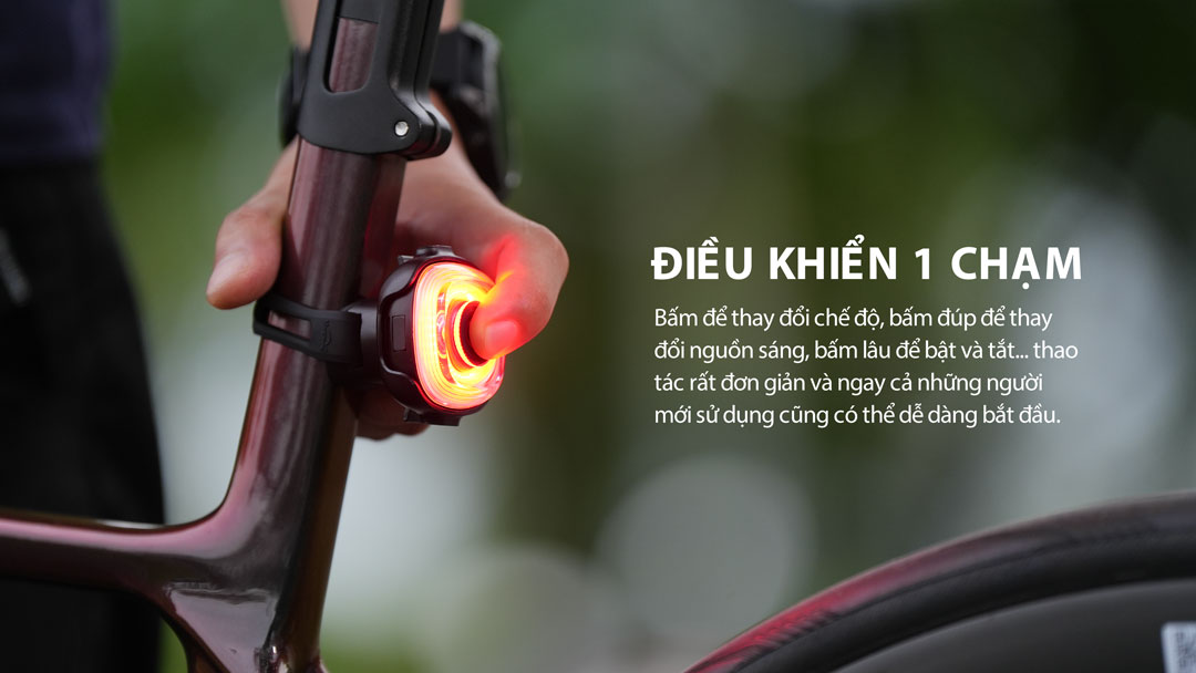 Đèn hậu xe đạp thông minh MAGICSHINE SEEMEE 50MAG điều khiển dễ dàng bằng 1 nút bấm
