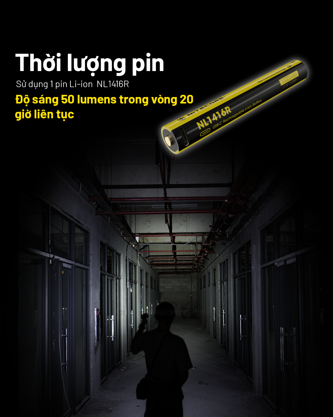 Đèn pin mini NITECORE MT2A Pro sử dụng liên tục 20 giờ
