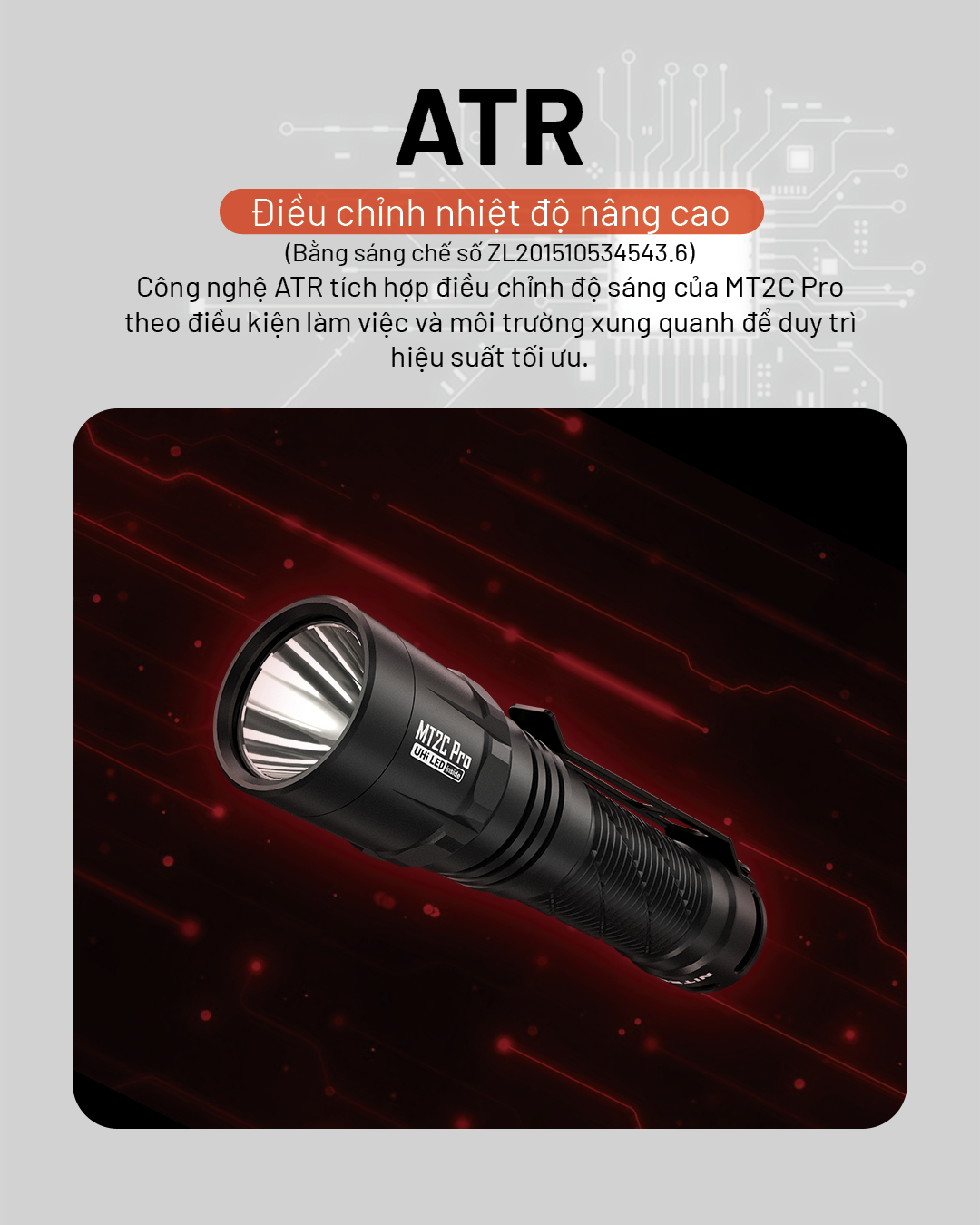 Đèn pin NITECORE MT2C Pro sử dụng công nghệ atr