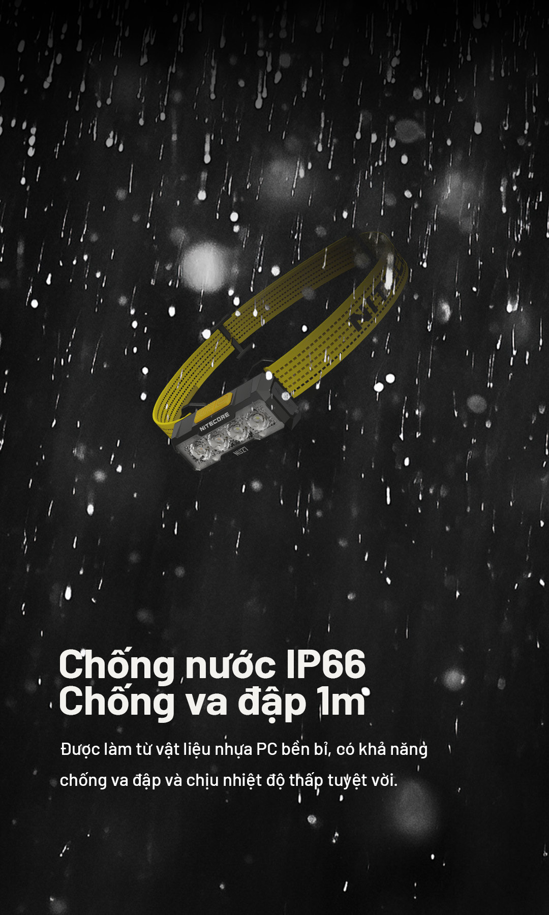 Đèn đeo đầu NITECORE NU27 chống nước ip66 chống va đập 1m