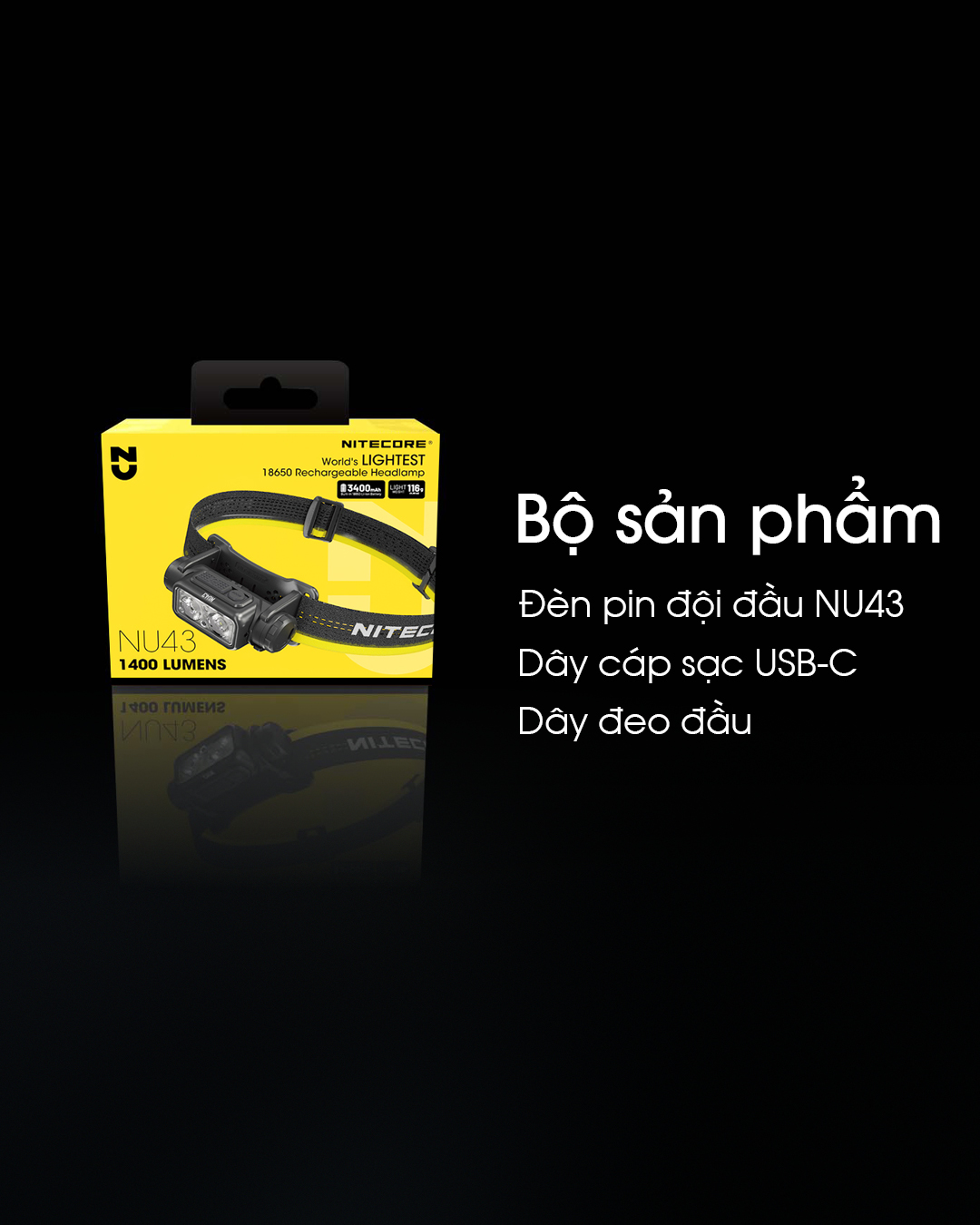 bộ sản phẩm của đèn nu43