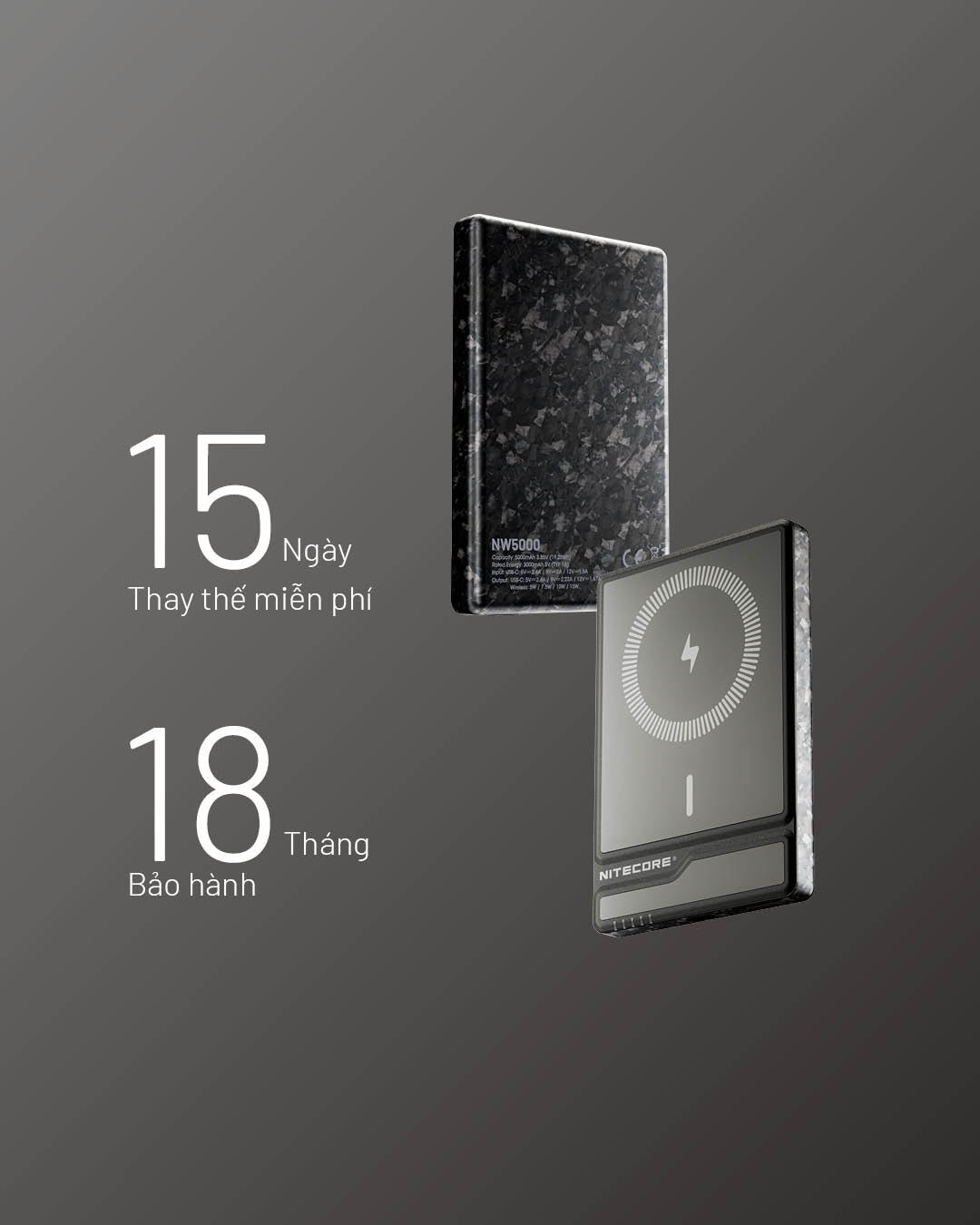 bảo hành 18 tháng, đổi trả miễn phí 15 ngày