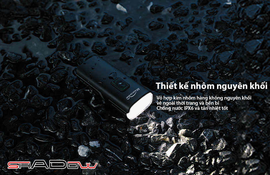 Đèn xe đạp MAGICSHINE RAY 2600 thiết kế vỏ nhôm nguyên khối