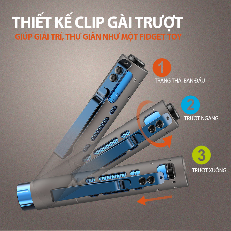 RIDER RX TITANIUM với thiết kế clip gài trượt