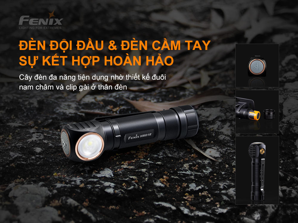 Fenix HM61R có thể làm đèn cầm tay thuận tiện