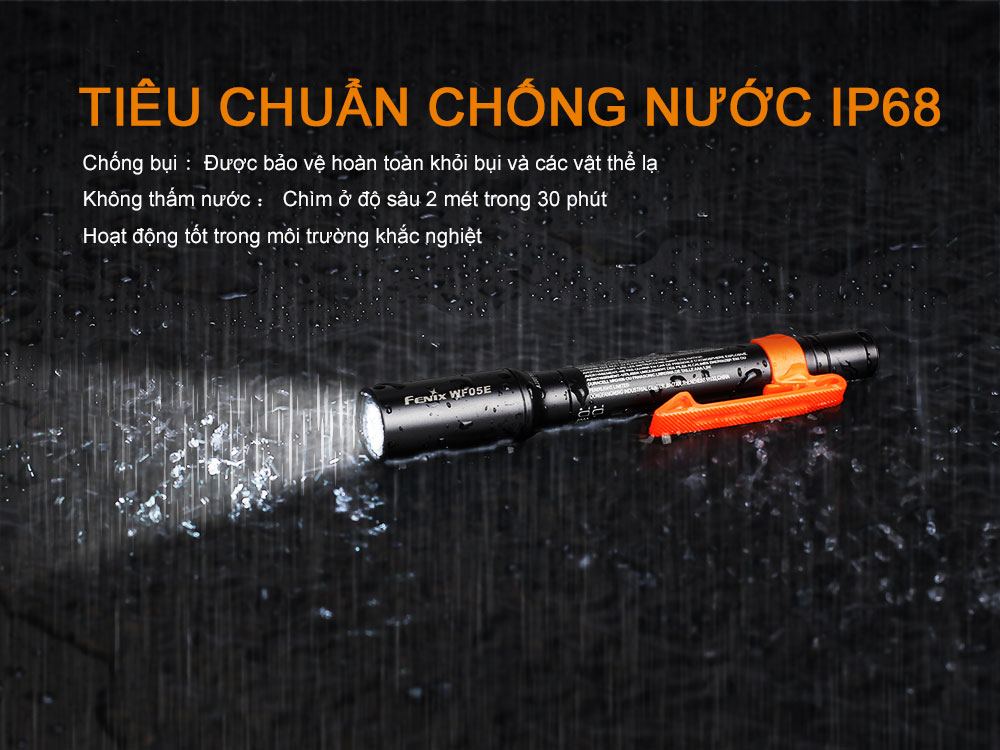 Đèn đạt chuẩn IP68 cho phép hoạt động ổn định trong điều kiện mưa gió và môi trường ẩm ướt