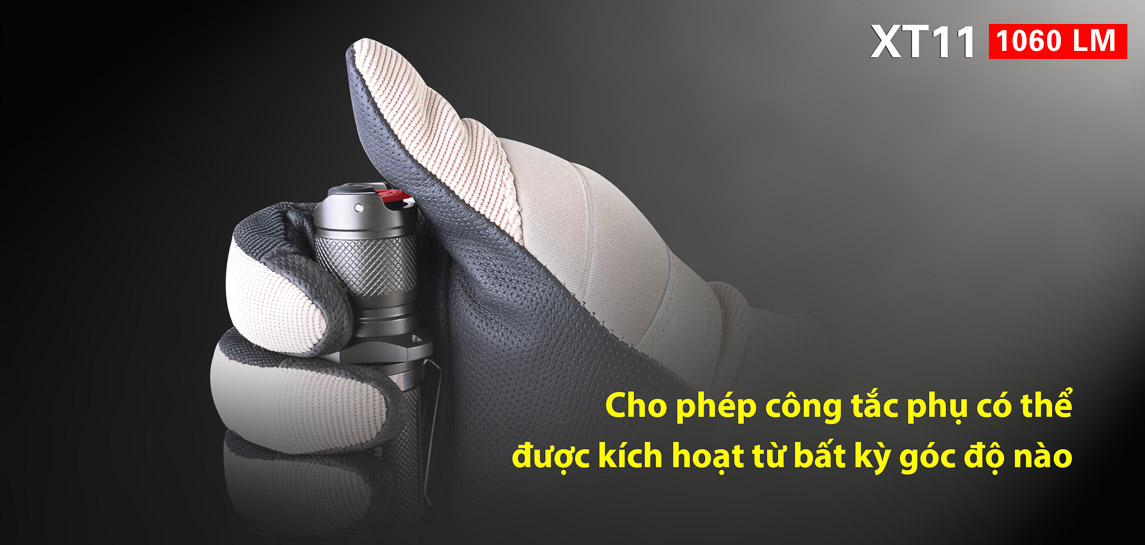 klarus xt11 cho phép công tắc phụ kích hoạt bất kì lúc nào