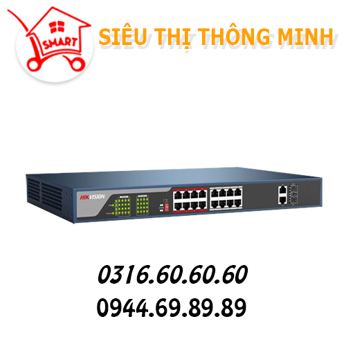 Switch cấp nguồn PoE 16 Port DS-3E0318P-E