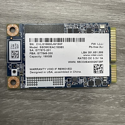 Ổ Cứng SSD Msata 180GB INTEL Chính Hãng New 0h