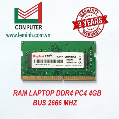 RAM LAPTOP KINGBANK 4GB DDR4-2666