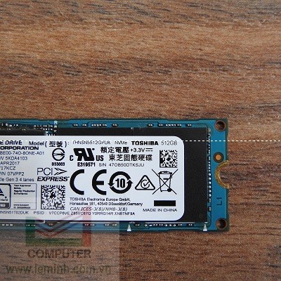 SSD Toshiba XG4 512GB M2 2280 NVMe THNSN5512GPUK (1khe) Like New