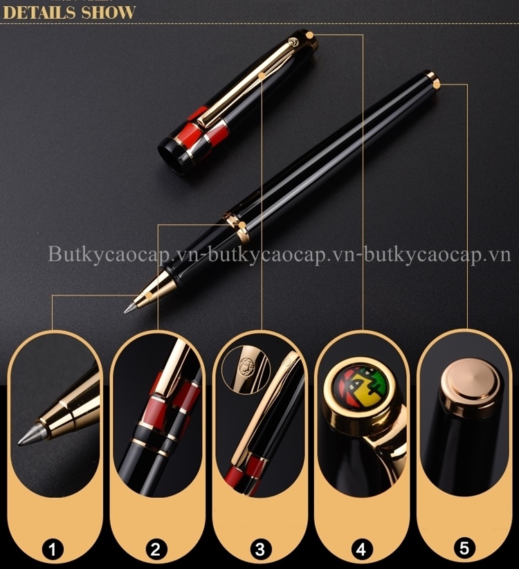 Chi tiết thiết kế bút dạ bi 923 màu đen