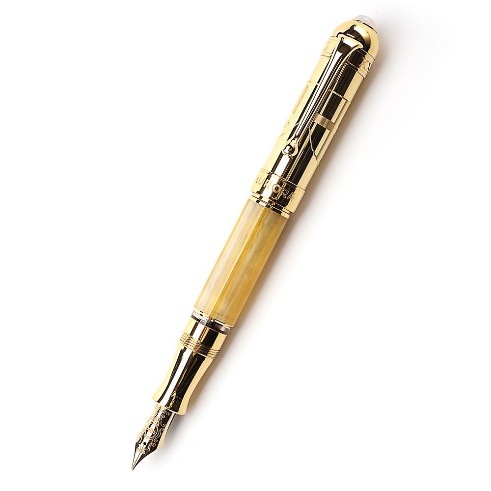 Bút máy Aurora Limited Edition Papa Gold Plated Cap